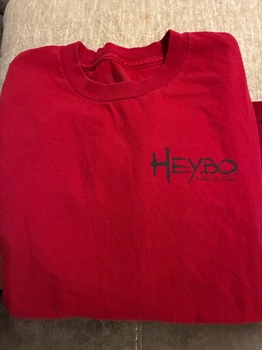 Heybo Kids' Long Sleeve Tee in Red with Black Logo
